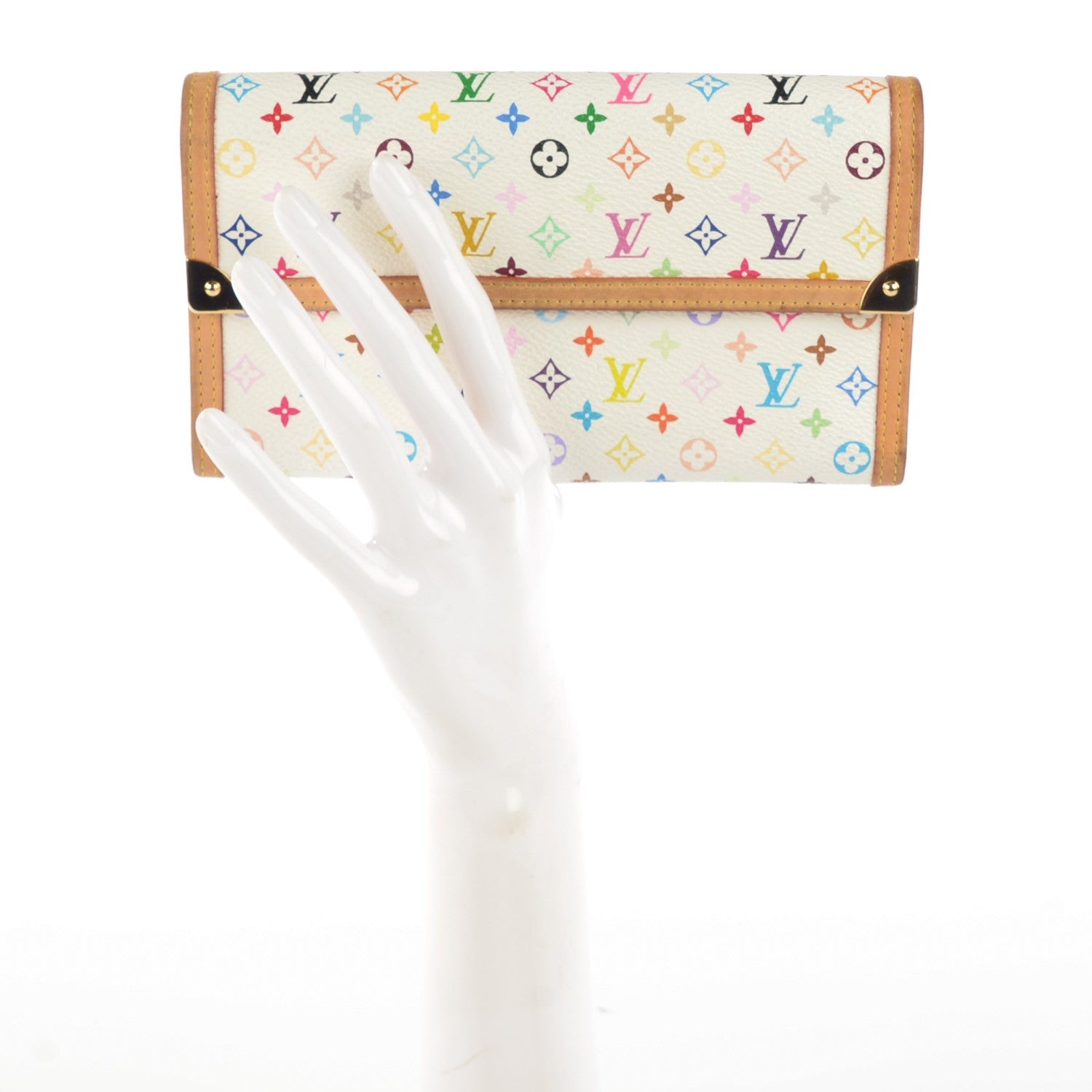 Louis Vuitton Monogram Multicolor Porte Tresor International Wallet White 2 of 7