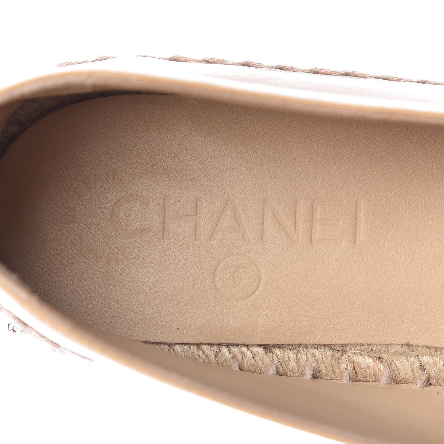 Lambskin CC Espadrilles 39 Beige Black