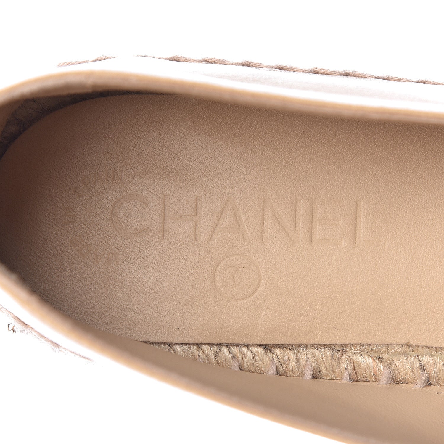 Chanel Lambskin CC Espadrilles 39 Beige Black 9 of 11