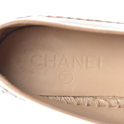 Chanel Lambskin CC Espadrilles 39 Beige Black 9 of 11