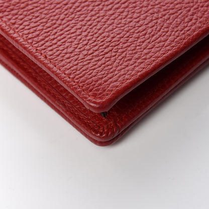 Gucci Dollar Calfskin Mini GG Marmont Chain Wallet Hibiscus Red 11 of 12