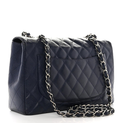 Chanel Caviar Quilted Jumbo Single Flap Navy 3 of 12