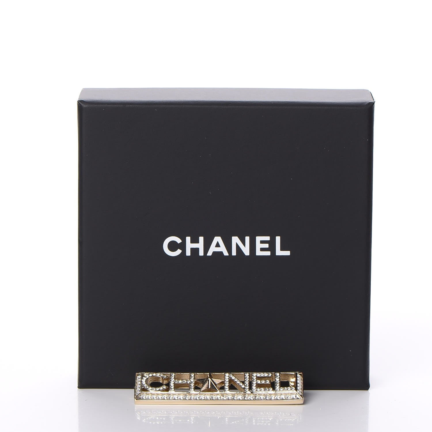 Chanel Baguette Crystal Star Logo Brooch Gold 5 of 5