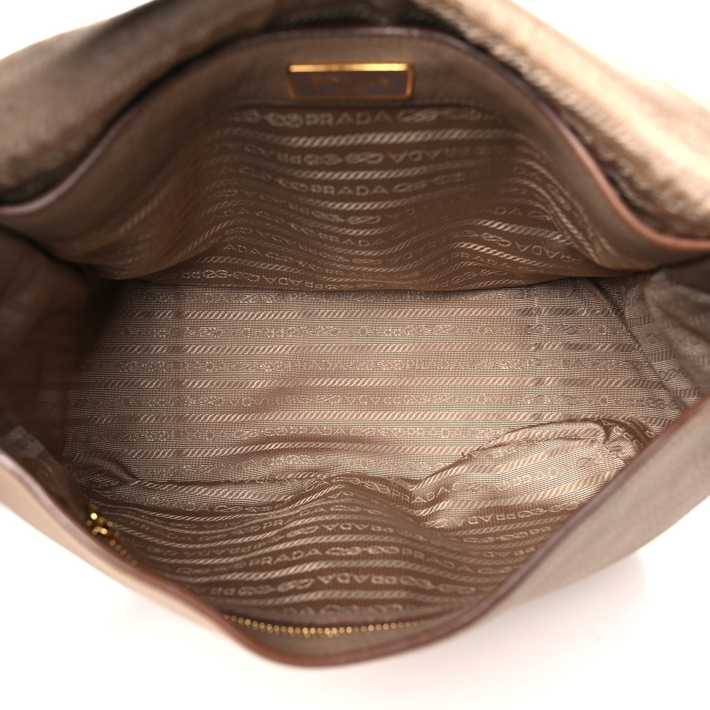 Vitello Daino Embossed Logo Flap Shoulder Bag Sesamo
