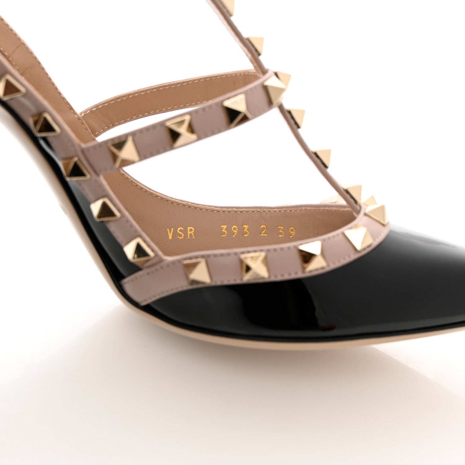 Valentino Garavani Patent Nappa Rockstud Ankle Strap 100mm Pumps 39 Black Poudre 6 of 9