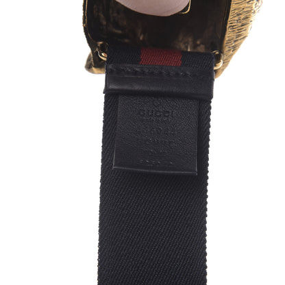 Gucci Web Feline Buckle Belt 70 28 Blue Red 3 of 5
