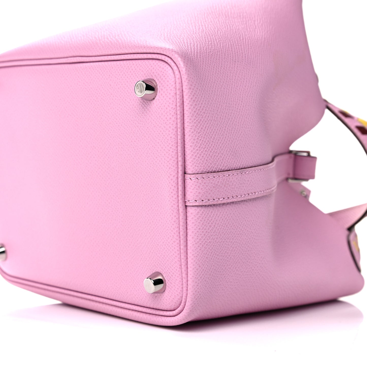 Epsom Tressage De Cuir Picotin Lock 18 PM Mauve Sylvestre Rouge H Jaune De Naples
