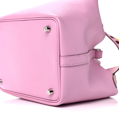 Hermes Epsom Tressage De Cuir Picotin Lock 18 PM Mauve Sylvestre Rouge H Jaune De Naples 7 of 11