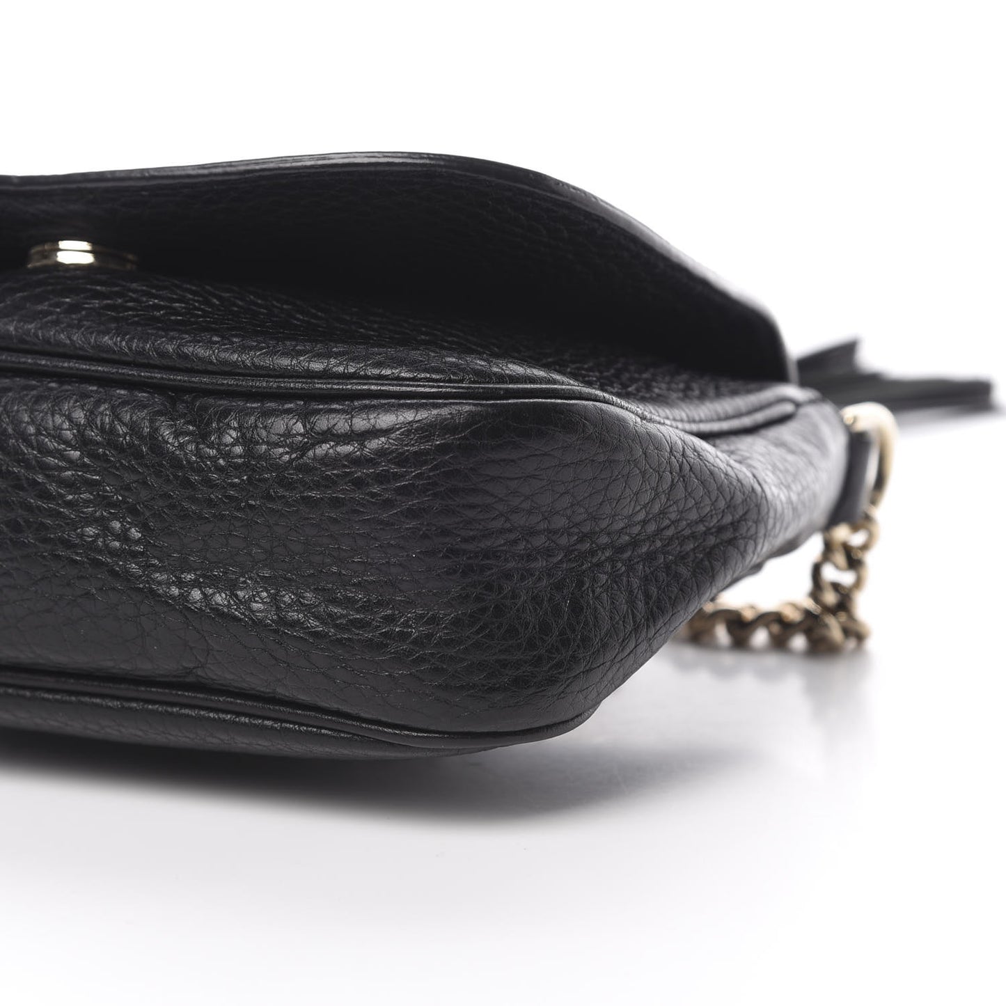 Pebbled Calfskin Small Soho Flap Crossbody Black