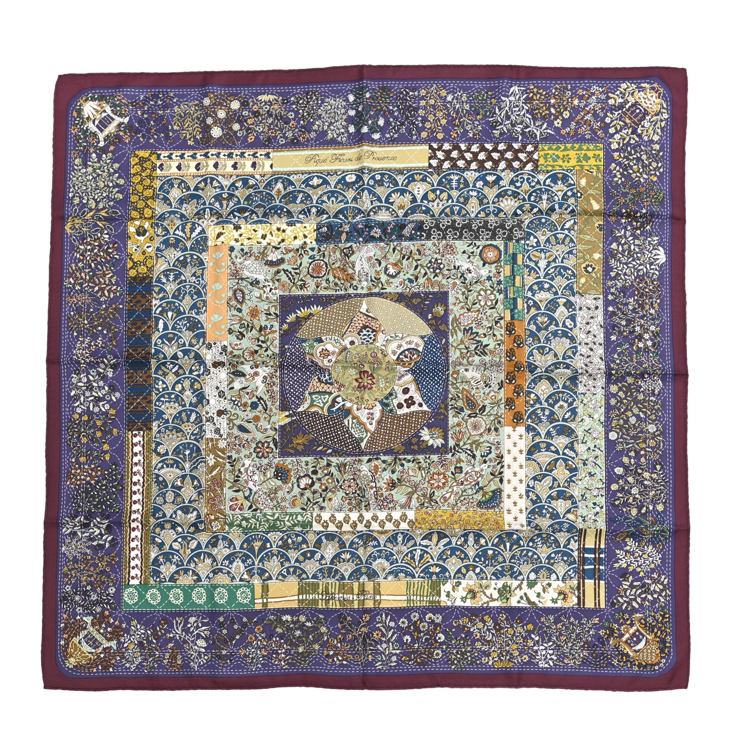 Silk Pique Fleuri de Provence Scarf 90