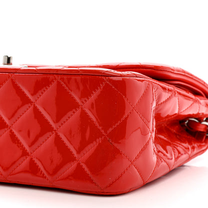 Chanel Patent Quilted Jumbo Double Flap Red 10 of 12