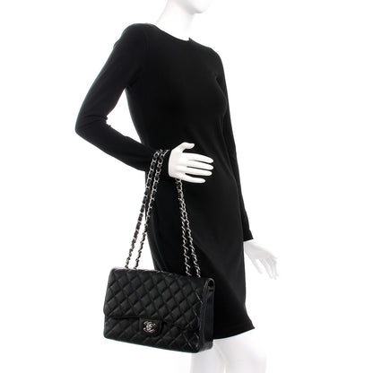 Chanel Caviar Quilted Jumbo Single Flap Black 3 of 8