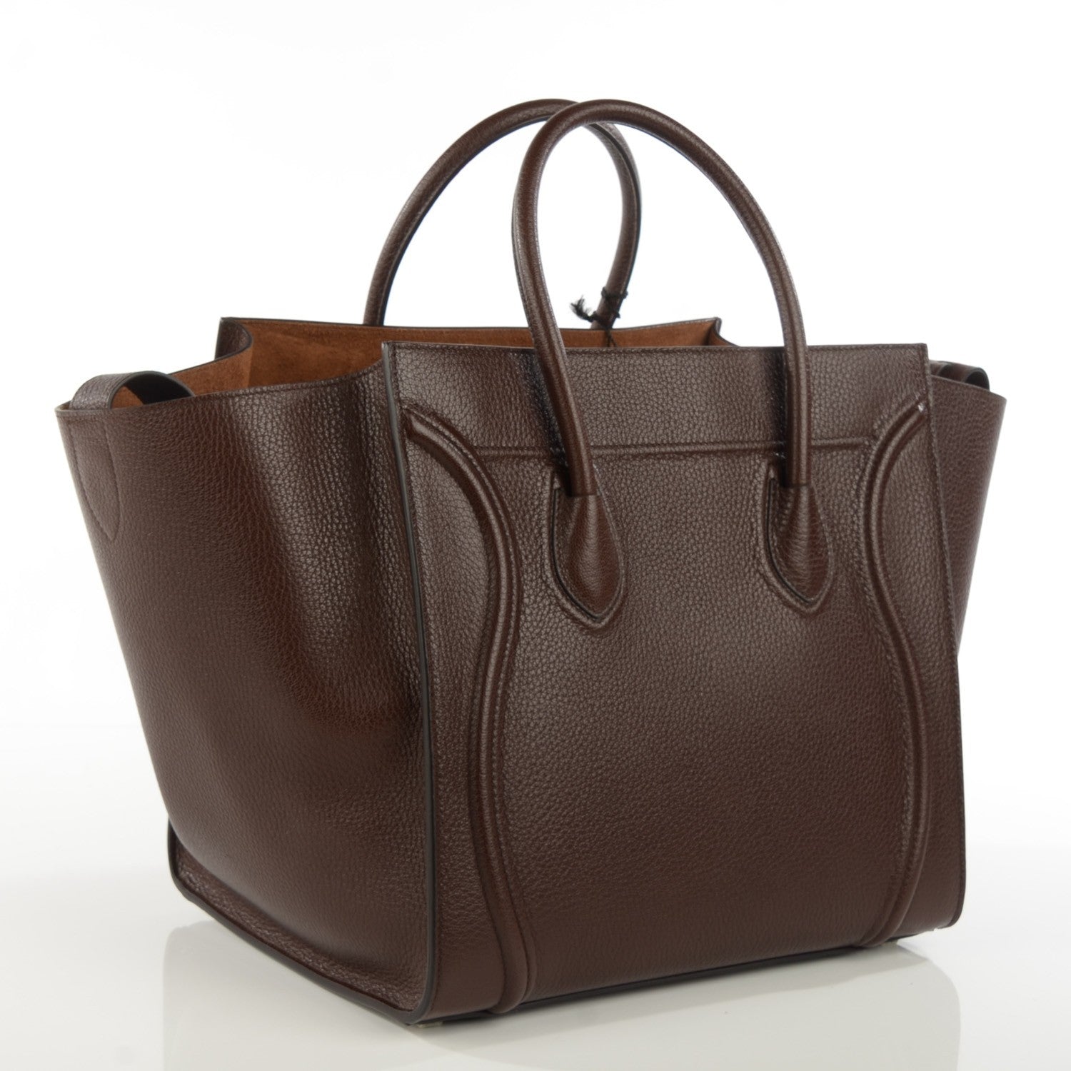 Celine Shiny Grained Calfskin Medium Phantom Luggage Brown 2 of 7