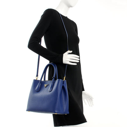 Prada Saffiano Cuir Medium Double Bag Inchiostro 2 of 7