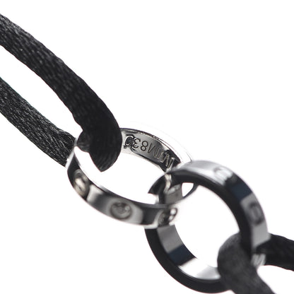 Cartier 18K White Gold Ceramic 4 Diamond LOVE Cord Bracelet Black 6 of 8
