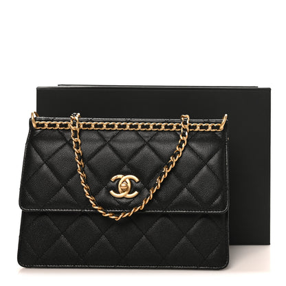 Chanel Caviar Quilted Chain Frame Flap Black 10 of 10