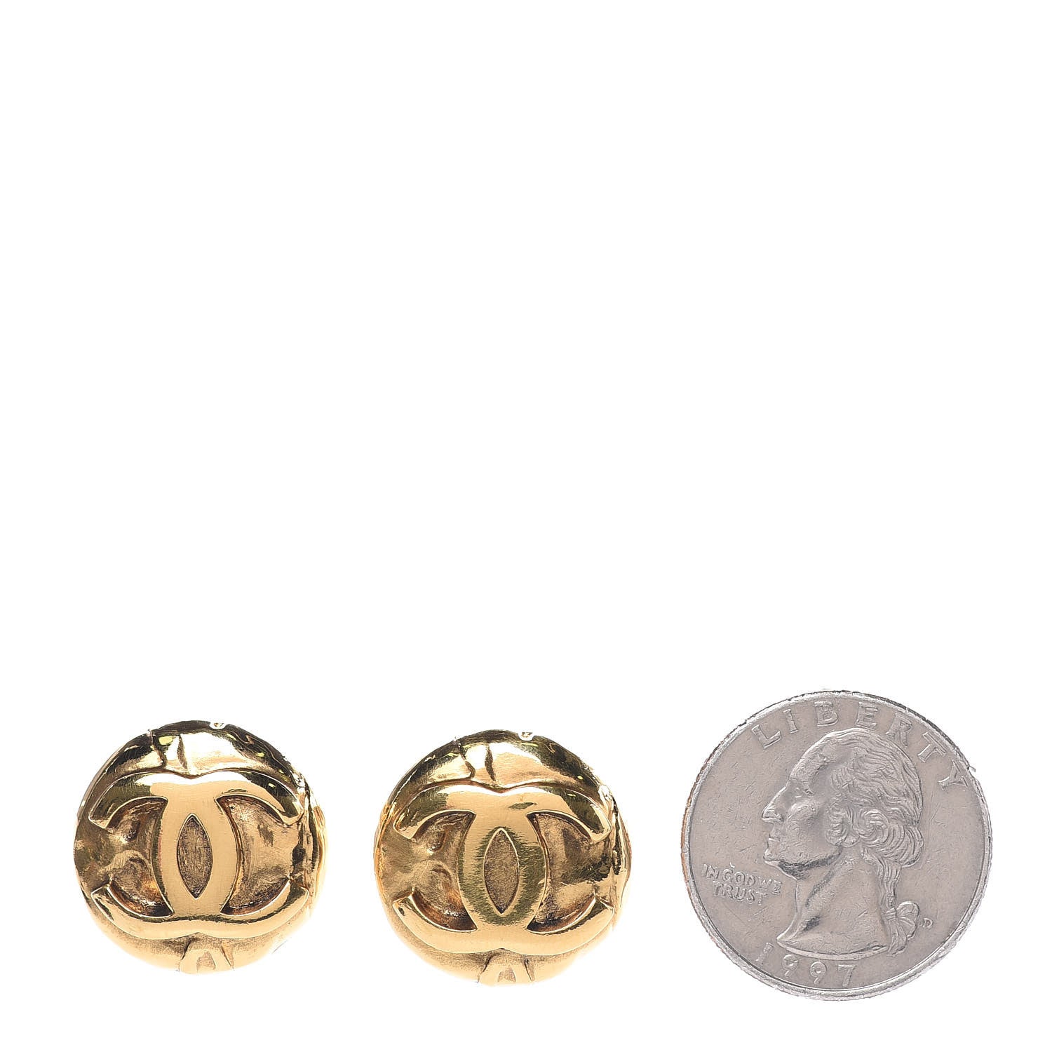 Chanel CC Clip On Earrings Gold 2 of 5