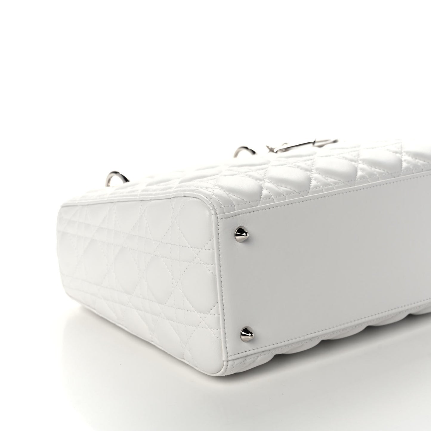 Lambskin Cannage Medium Lady Dior White