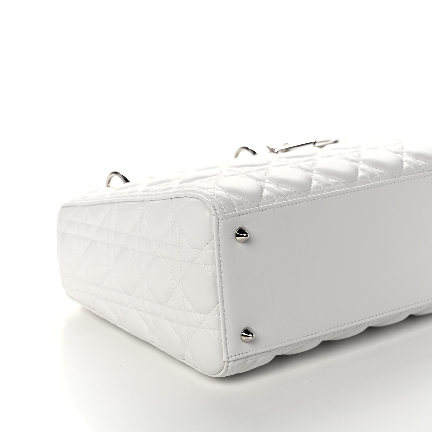 Christian Dior Lambskin Cannage Medium Lady Dior White 9 of 10