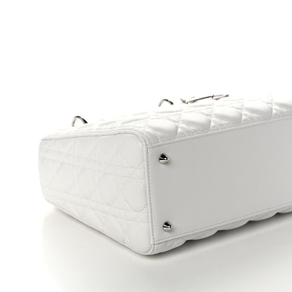 Christian Dior Lambskin Cannage Medium Lady Dior White 9 of 10