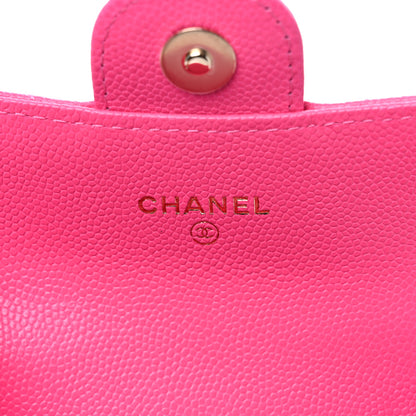 Chanel Caviar Quilted Flap Card Holder Chain Wristlet Rose 6 of 8