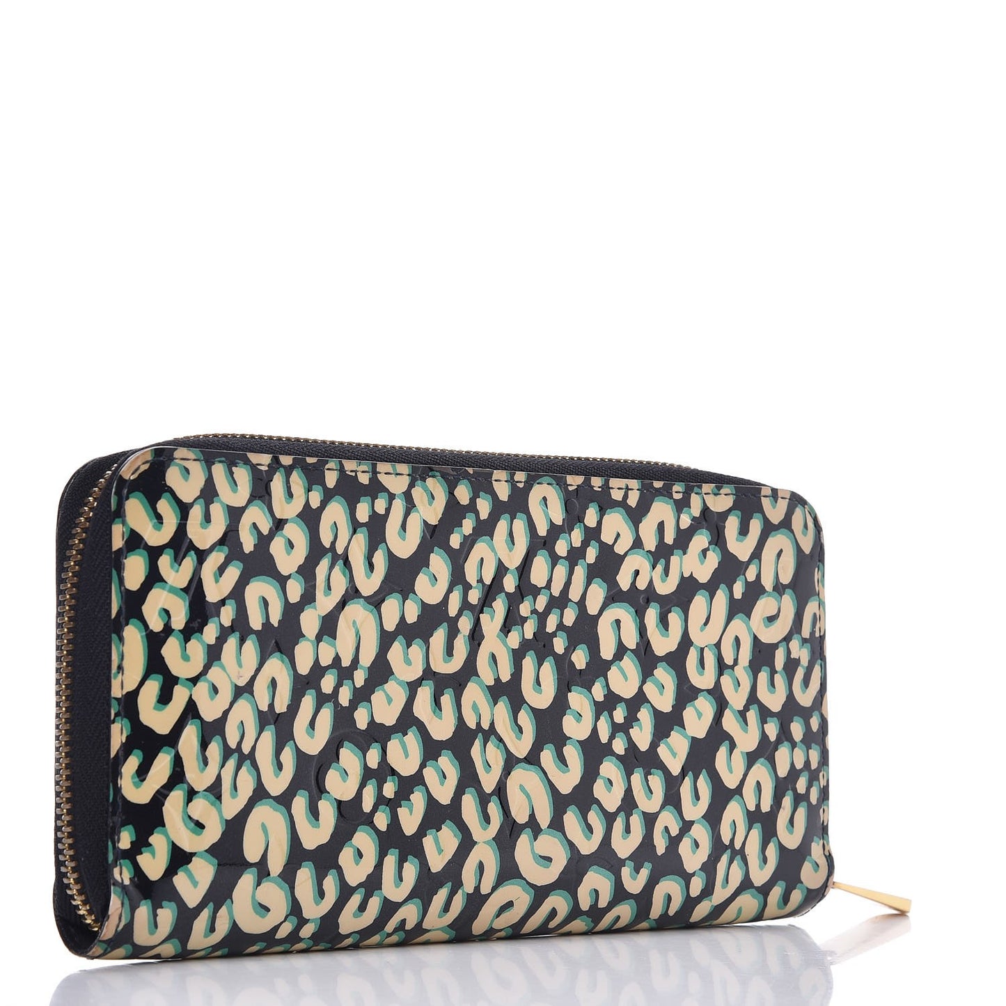 Vernis Leopard Zippy Wallet Blue Infini