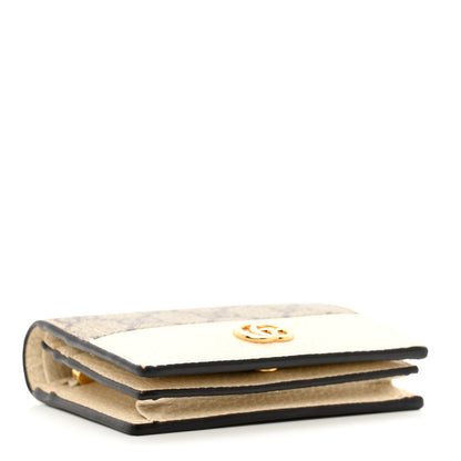 Gucci Dollar Calfskin GG Supreme Monogram GG Marmont Card Case Mystic White Beige Ebony 4 of 7