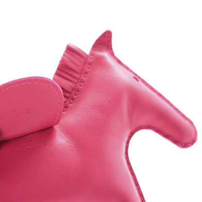 Hermes Milo Lambskin Grigri Rodeo Horse Bag Charm GM Rose Mexico 3 of 4