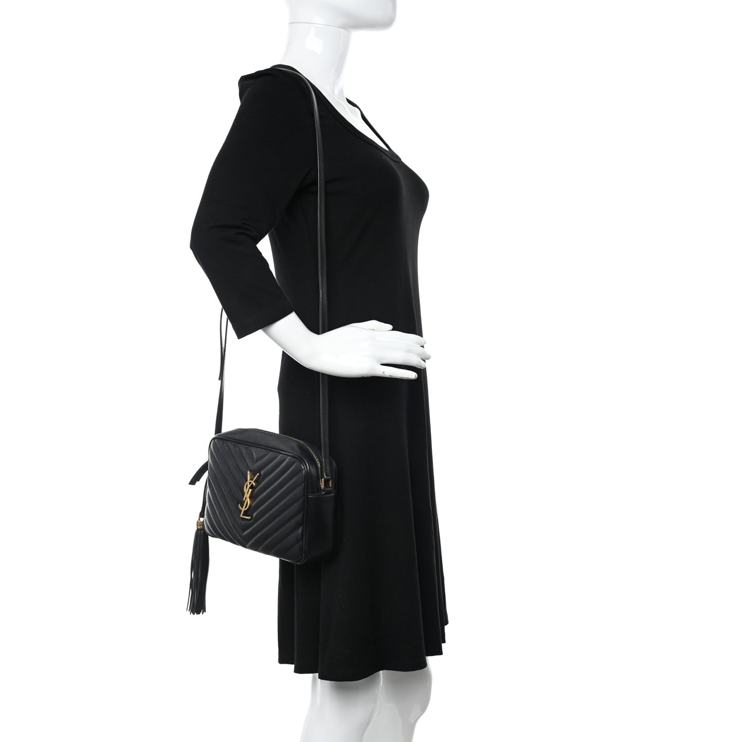 Calfskin Matelasse Monogram Lou Camera Bag Black