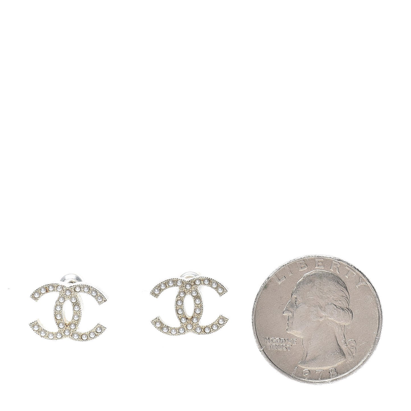 Pearl CC Earrings Gold