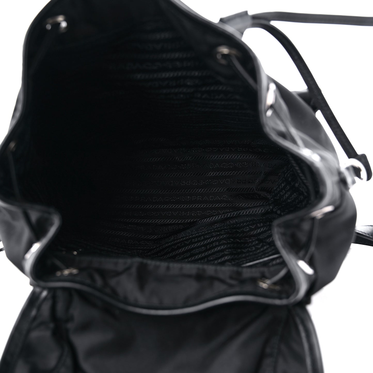 Tessuto Nylon Saffiano Small Backpack Black