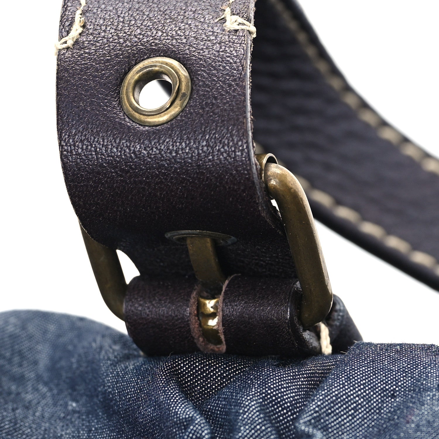Miu Miu Fabric Gathered Shoulder Bag  Blue 10 of 11