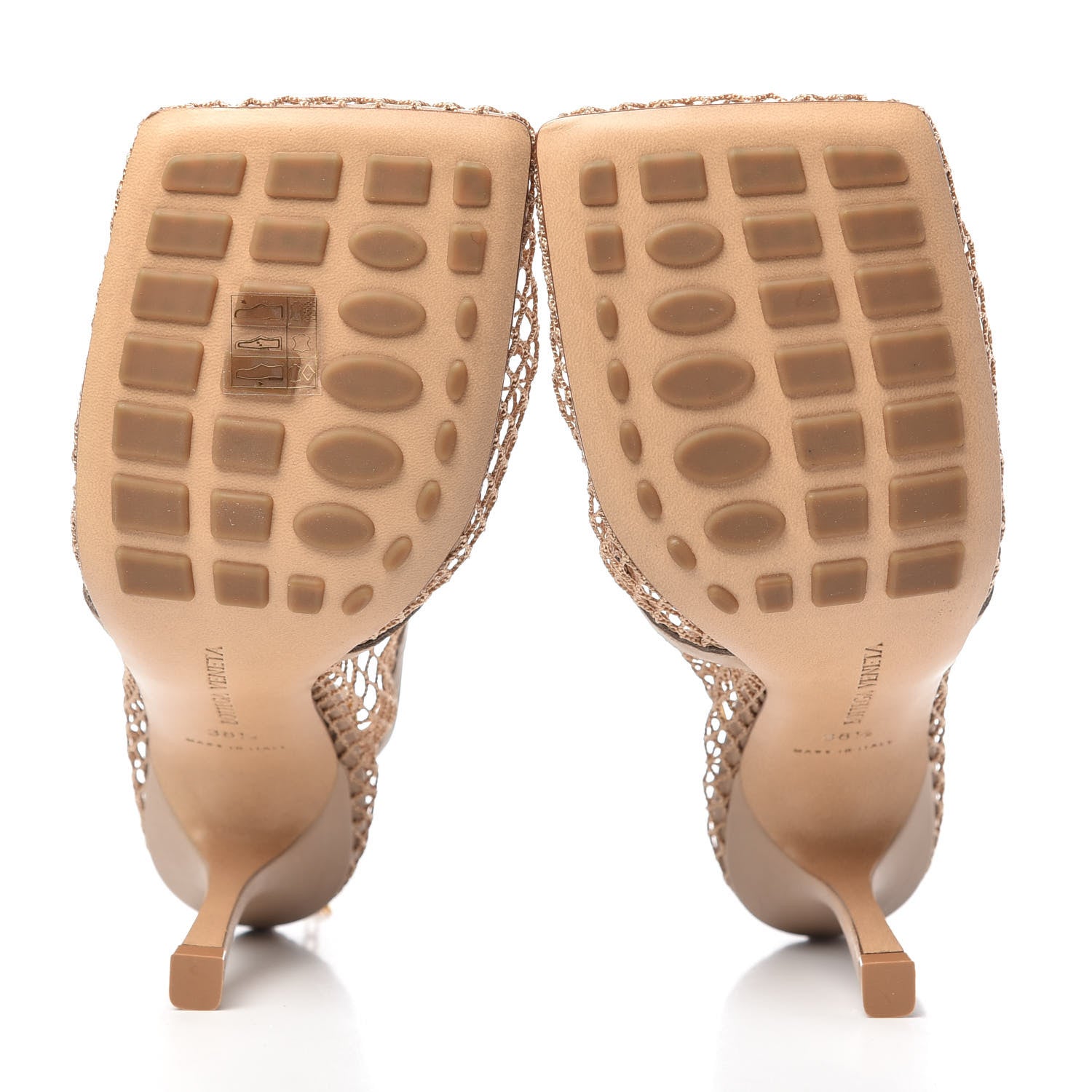 Bottega Veneta Mesh Calfskin Chain Stretch Pumps 38.5 Beige 6 of 10
