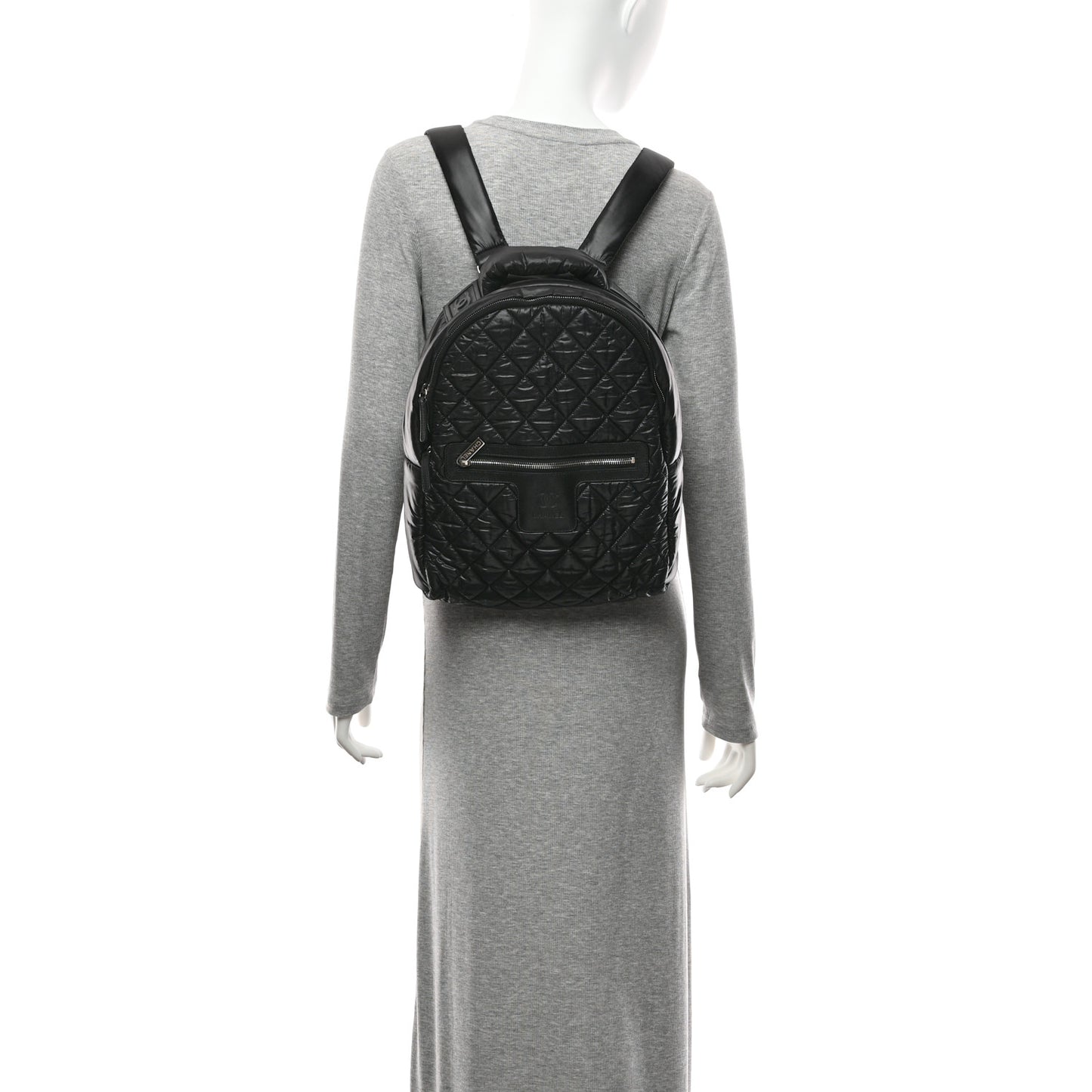 Nylon Quilted Coco Cocoon Backpack Black