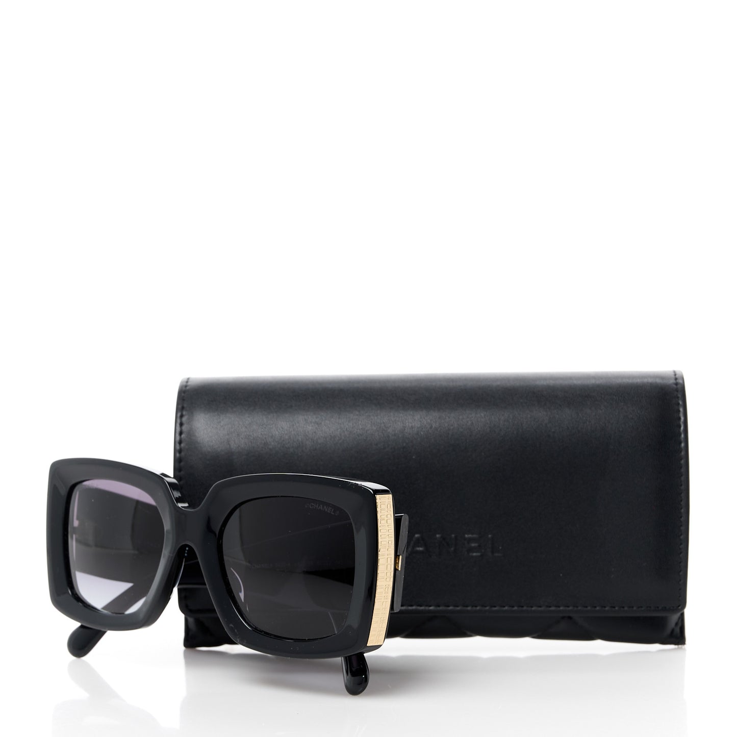 Acetate Rectangle Sunglasses 5435 Black