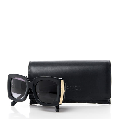 Chanel Acetate Rectangle Sunglasses 5435 Black 8 of 8