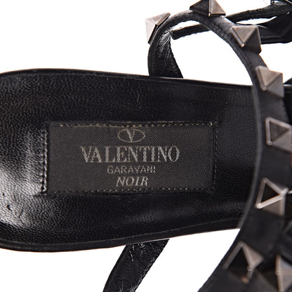 Valentino Garavani Nappa Rockstud Ankle Strap Low Heel Pumps 36 Black 8 of 14