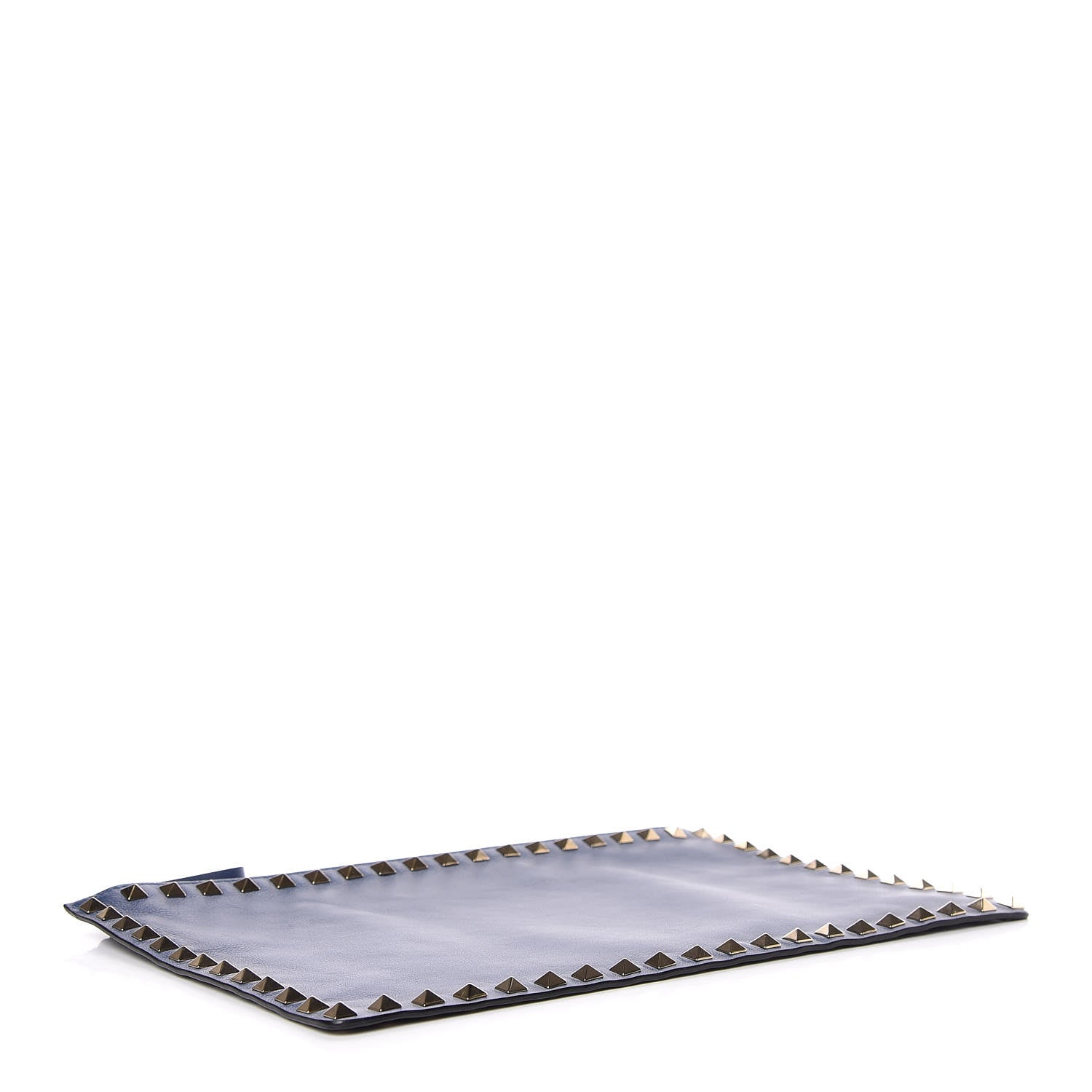 Valentino Garavani Vitello Large Rockstud Zip Pouch Indigo 4 of 9