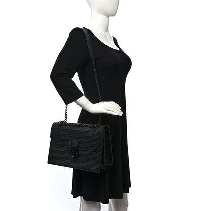 Christian Louboutin Calfskin Elisa Extra Large Resille Shoulder Bag Black 2 of 8