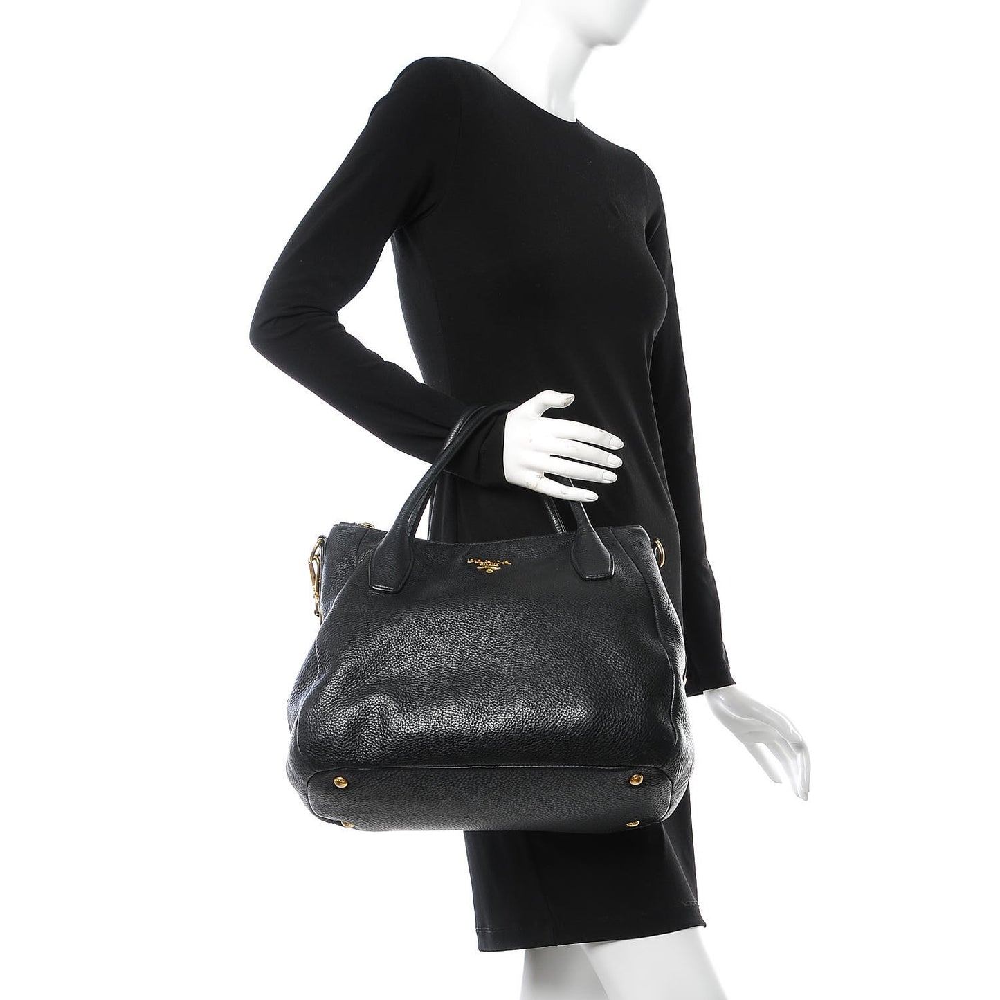 Vitello Daino Tote Black