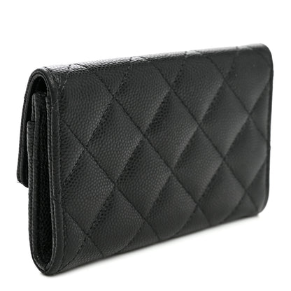 Chanel Caviar Quilted Textured CC Flap Card Holder Black 3 of 9