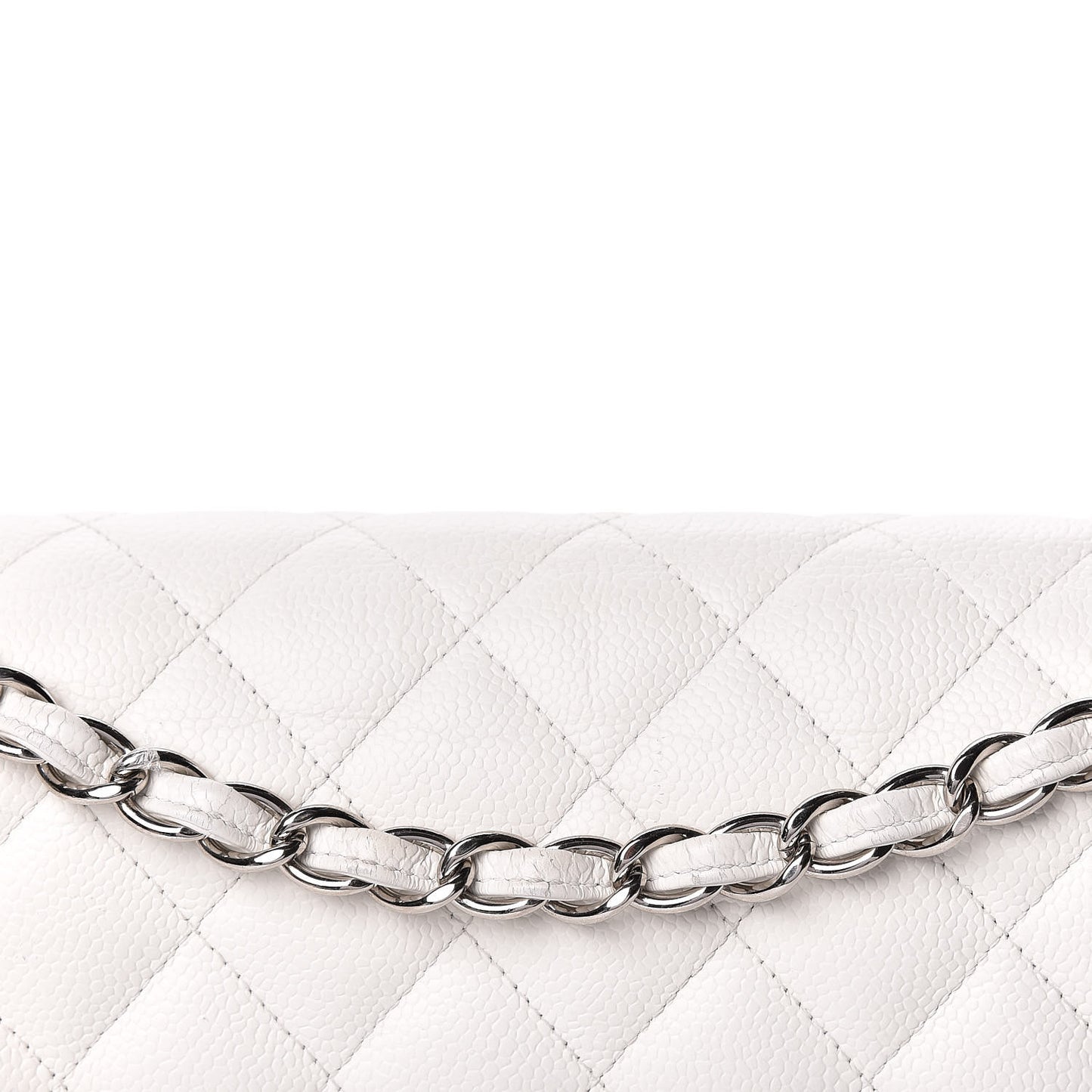 Caviar Quilted Jumbo Double Flap White