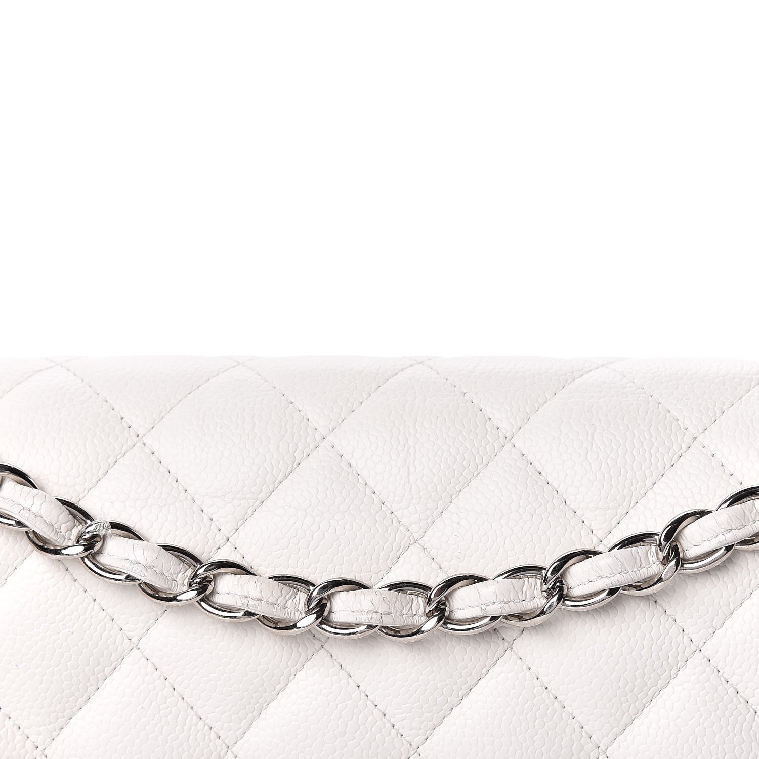 Chanel Caviar Quilted Jumbo Double Flap White 14 of 22