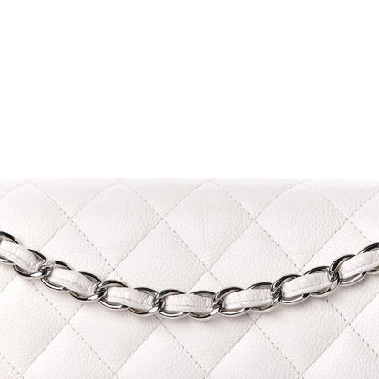 Chanel Caviar Quilted Jumbo Double Flap White 14 of 22
