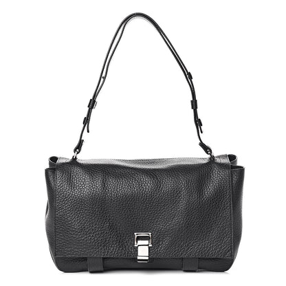 Proenza Schouler Pebbled Calfskin Double Sided PS Courier Bag Black 1 of 9