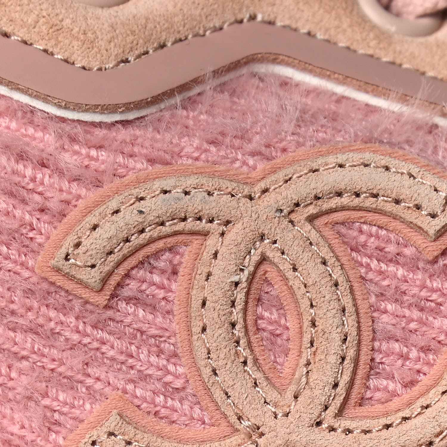 Chanel Suede Calfskin Stretch Fabric CC Sneakers 40.5 Pink 14 of 19