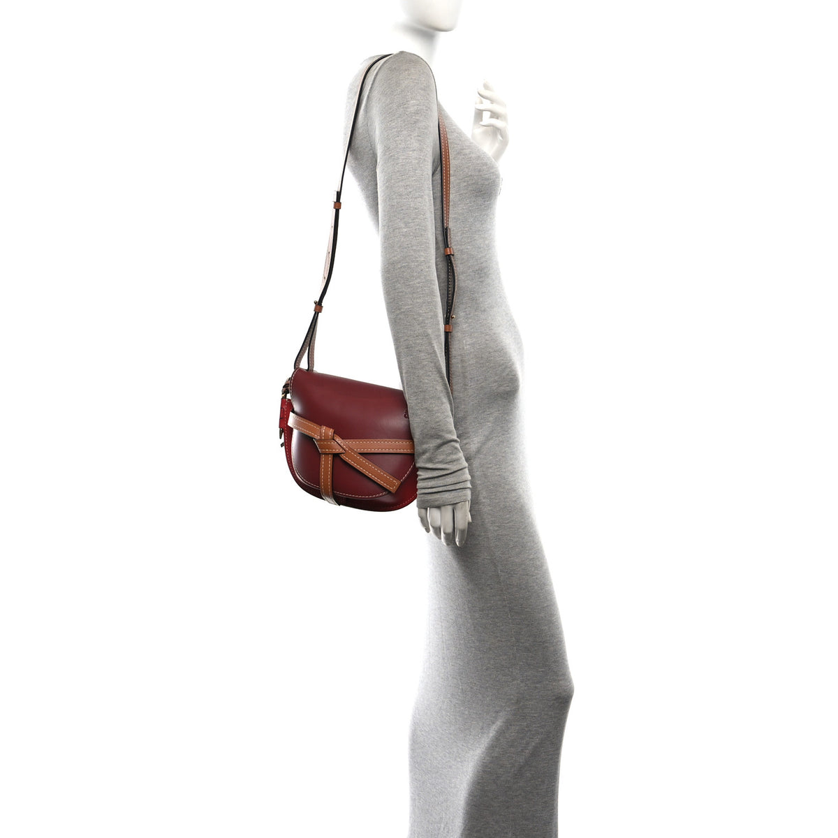 Loewe Calfskin Small Gate Crossbody Bag Garnet Pomodoro 2 of 9