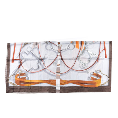 Hermes Silk Projets Carres Poncho Gris Perle Taupe Acajou 3 of 6
