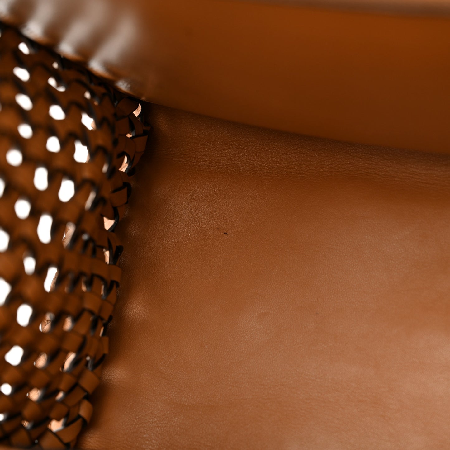 Woven Calfskin Medium Studio Bag Tan