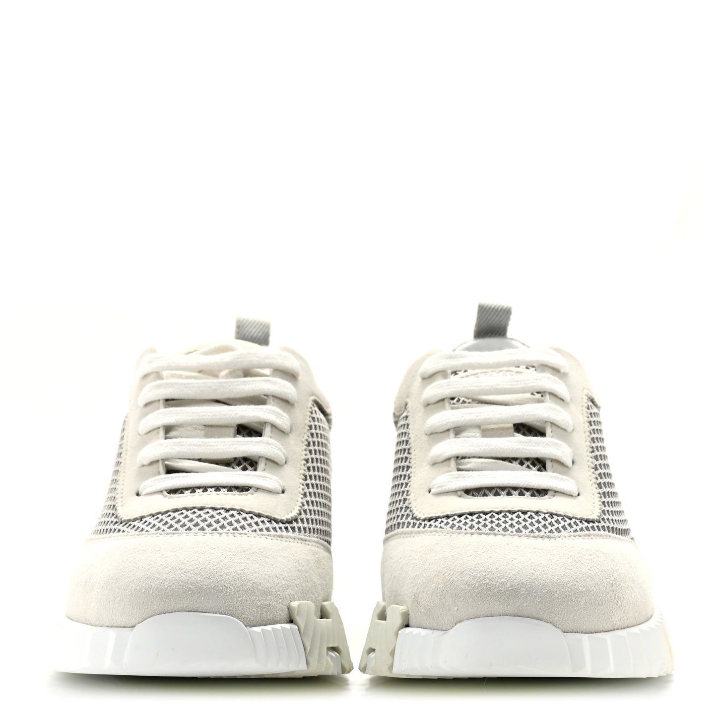Air Mesh Suede Goatskin Bouncing Sneakers 39 Gris Lulea White